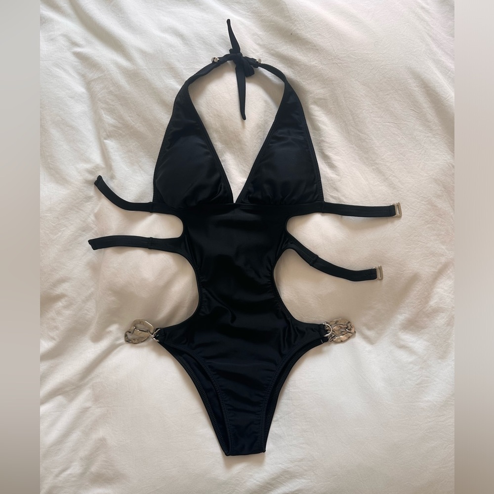 BLACK Cut Out One Piece